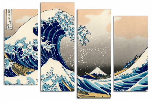 Модульная картина  Большая волна Япония